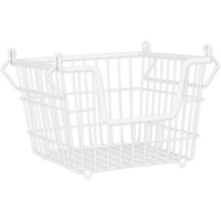 DII Metal Basket, White Square Medium 11x11x8
