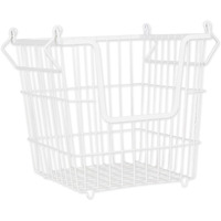 DII Metal Basket, White Square Large 11x11x11