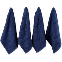 DII Nautical Blue Chevron Luxury Barmop (Set of 4)