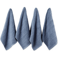 DII Stonewash Blue  Chevron Luxury Barmop (Set of 4)