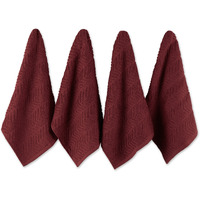 DII Barn Red Chevron Luxury Barmop (Set of 4)