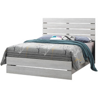 Queen Bed with Panel Headboard and Footboard, White
