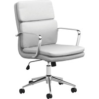 Leatherette Office Chair with Top Panel Padded Back, Gray