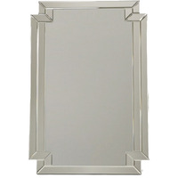 Accent Mirror with Intersected Beveled Frame, Silver