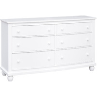 Sunset Trading White Shutter Wood 6 Drawer Dresser