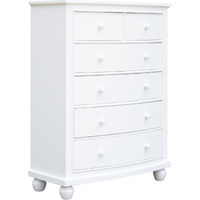 Sunset Trading White Shutter Wood 6 Drawer Chest