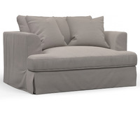 Sunset Trading Newport Slipcovered 52" Wide Chair and A Half | Stain Resistant Performance Fabric | 2 Throw Pillows | Gray