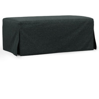 Sunset Trading Newport Slipcovered 44" Wide Ottoman | Stain Resistant Performance Fabric | Dark Gray