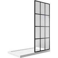 Taylor 34" Walk in Shower Black Matt with 30 x 60 Acrylic Base