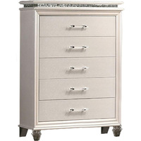Chest with 5 Drawers and Acrylic Bar Handle, Offwhite