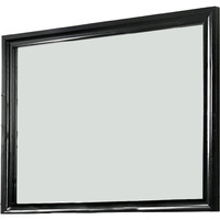 Mirror with Wooden Frame and Molded Detail, Black