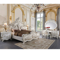 Nightstand with Ornate Floral Accent and 3 Drawers, Antique White