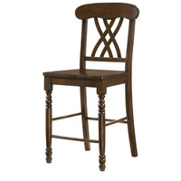 Counter Height Chair with Overlapping X Back, Set of 2, Brown