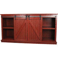 Rustic 82" Tall Provincial TV Stand in Rustic Red