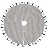 48" Green Stripe Cotton Tree Skirt