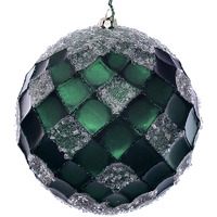 4.75" Emerald Net Beaded Ball 3/Bag