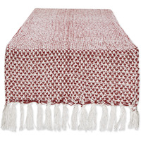 DII Barn Red Woven Table Runner 15x72