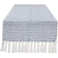 DII Stonewash Blue Woven Table Runner 15x72