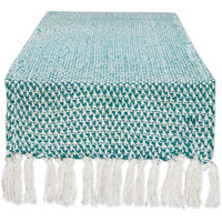 DII Teal Woven Table Runner 15x72