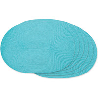 DII Aqua Oval Pp Woven Placemat (Set of 6)