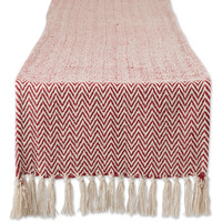 DII Barn Red Chevron Table Runner 15x72