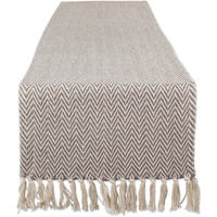 DII Gray Handloom Chevron Table Runner 15x108