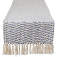 DII Stone Blue Chevron Table Runner 15x72