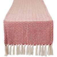DII Tango Red Chevron Table Runner 15x72