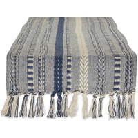DII French Blue Braided Stripe Table Runner 15x108