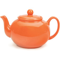 RSVP International Stoneware Teapot, Orange