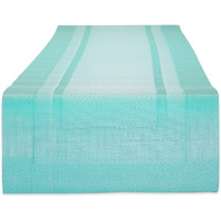 DII Aqua PVC Doubleframe Table Runner 14x72
