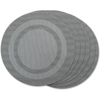 DII Gray Round PVC Doubleframe Placemat 6 Piece