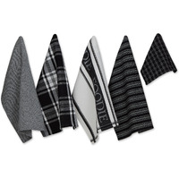 DII Asst Black Foodie Dishtowel And Dishcloth 5 Piece
