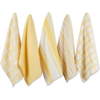 DII Asst Yellow Woven Dishtowels (Set of 5)