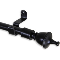 Ernest Curtain Rod 7/16 inch dia. 18-28 inch - Black