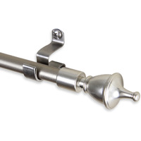 Ernest Curtain Rod 7/16 inch dia. 28-48 inch - Satin Nickel