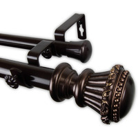 Sansa Double Curtain Rod 1" OD 48-84 inch  - Bronze