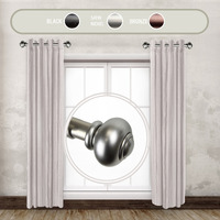 Constantino 1" dia. Side Curtain Rod 12-20 inch long (Set of 2) - Satin Nickel