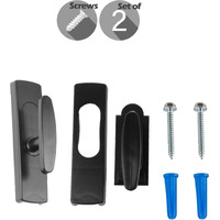 Wall Hooks with Screws (Set of 2) - Black