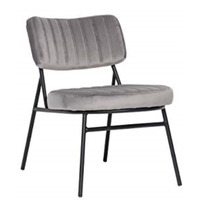 LeisureMod Marilane Velvet Accent Chair With Metal Frame