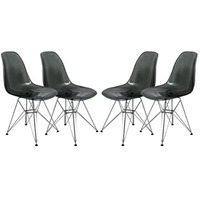 LeisureMod Cresco Molded Eiffel Side Chair, Set of 4