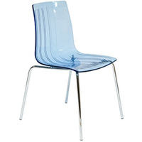 LeisureMod Ralph Dining Chair in Clear