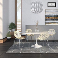 LeisureMod Modern Asbury Dining Chair w/ Chromed Legs, Set of 4