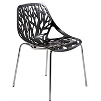 LeisureMod Modern Asbury Dining Chair w/ Chromed Legs