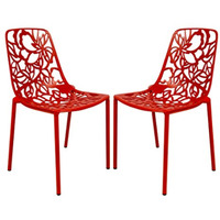 LeisureMod Modern Devon Aluminum Chair, Set of 2