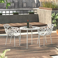 LeisureMod Modern Devon Aluminum Chair, Set of 2
