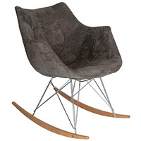 LeisureMod Willow Velvet Eiffel Base Rocking Chair
