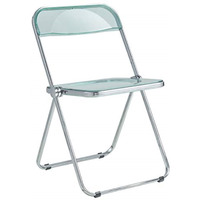 LeisureMod Lawrence Acrylic Folding Chair With Metal Frame