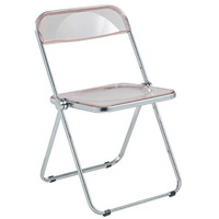 LeisureMod Lawrence Acrylic Folding Chair With Metal Frame