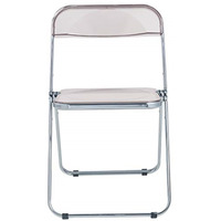 LeisureMod Lawrence Acrylic Folding Chair With Metal Frame, Set of 4